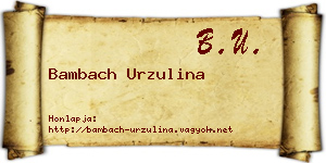 Bambach Urzulina névjegykártya